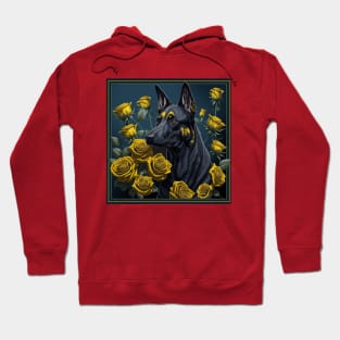 Belgian malinois yellow roses 2 Hoodie